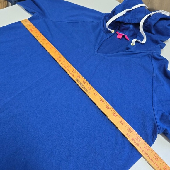 Lilly Pulitzer Kiawah Cropped Hoodie Womens XXL Blue Long Sleeve Soft Pullover - Picture 9 of 12